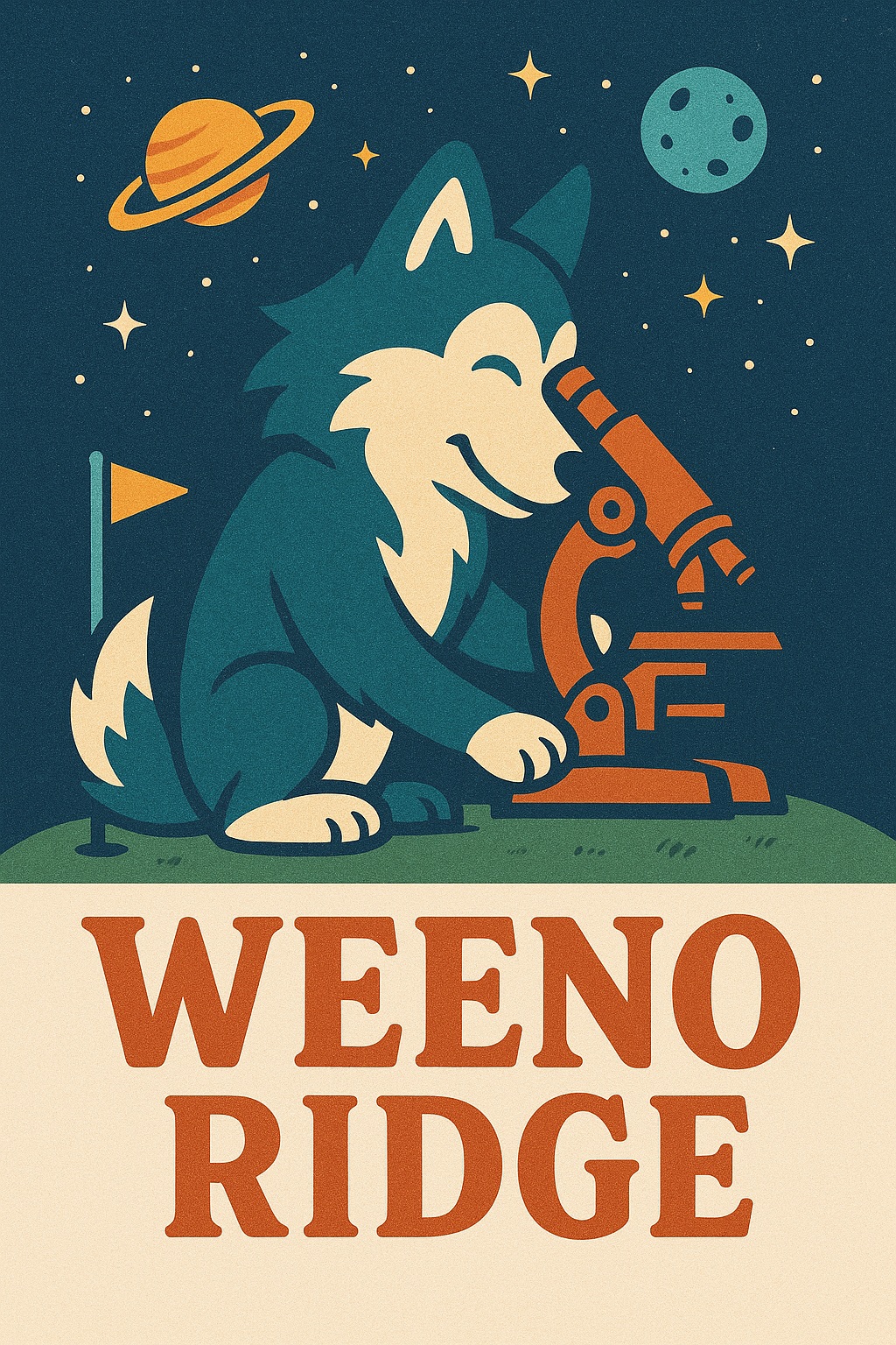 Weeno Ridge - Fox with telescope looking at stars